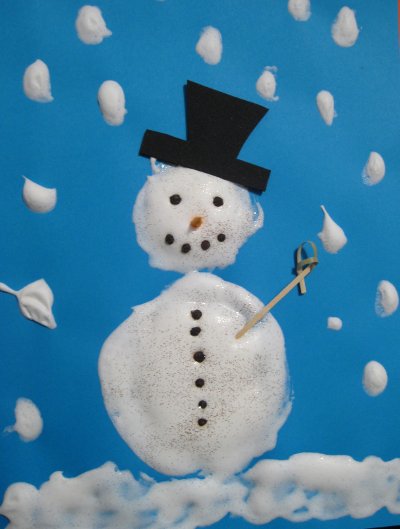 instant nostalgie de la classe maternelle : le bonhomme de neige