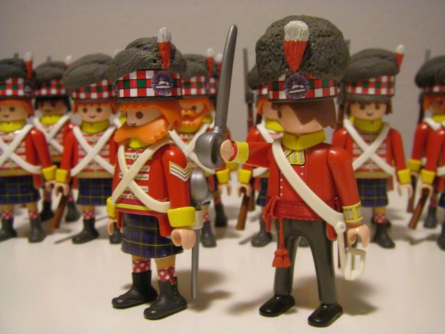 French soldiers soldados Playmobil 6 green jackets hussars army British 