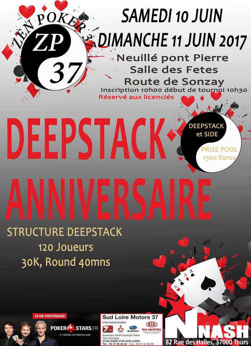 Ouestpoker Fr Ouestpoker Deepstack Anniversaire Zen Poker 37 10 Et 11 Juin 17 1 1