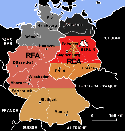 Resultado de imagen de berlin rda oeste y este mapa